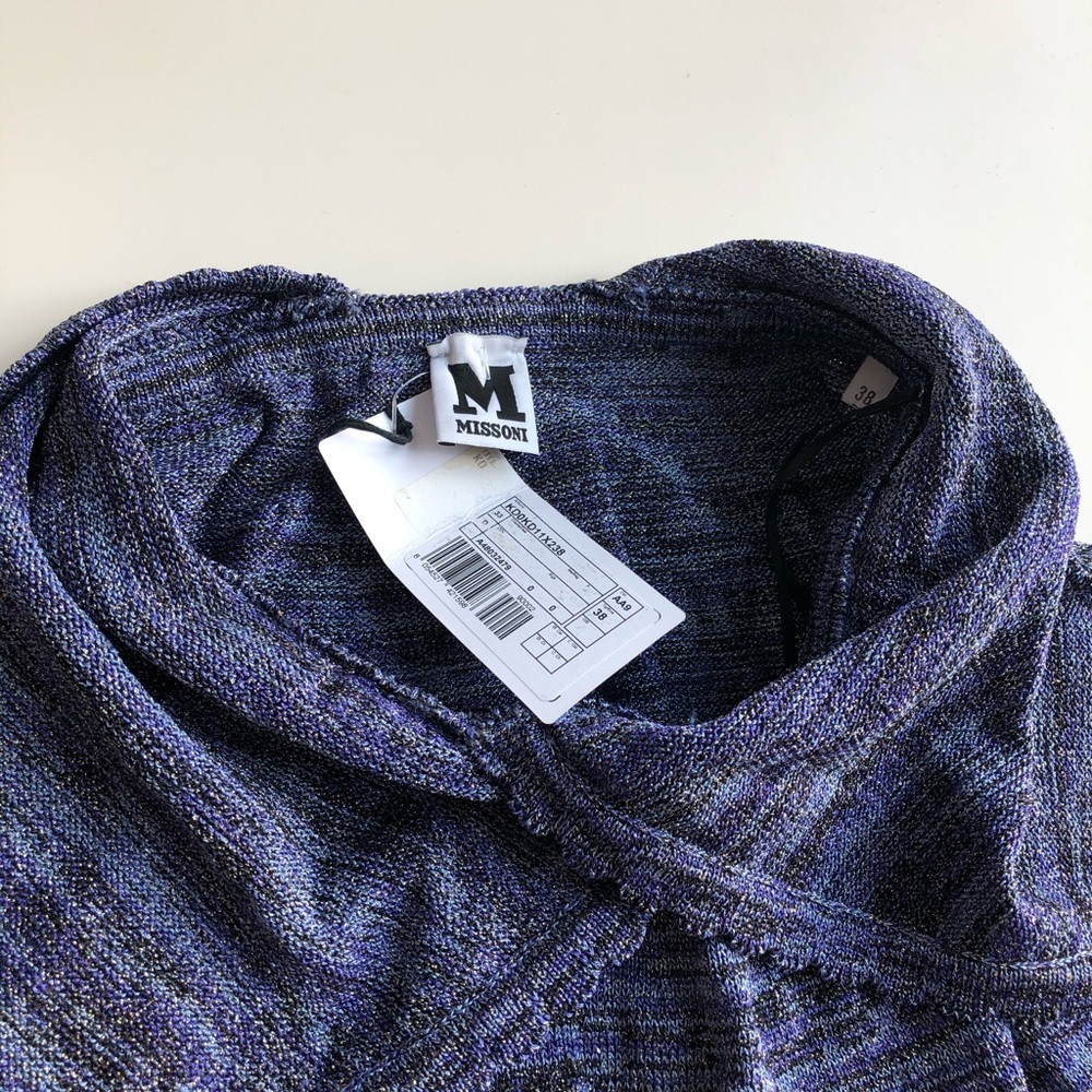NWT M Missoni Purple Metallic Knit Halter Dress - Picture 3 of 5